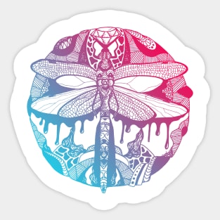Dual Color Circle of the Dragonfly Sticker